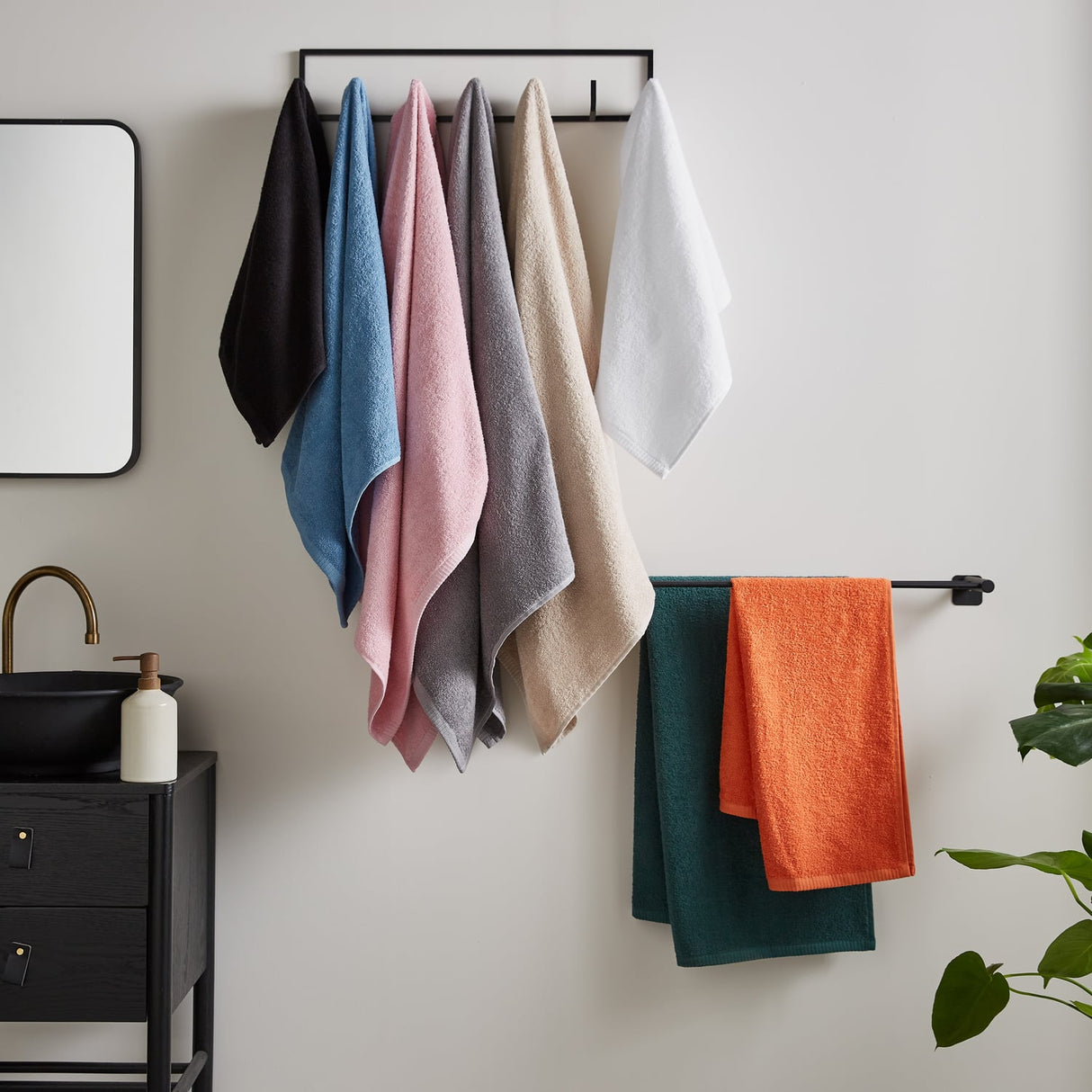 Catherine Lansfield Quick Dry Cotton Face Cloths 4 Pack 30x30cm - Blue - Quick Dry Towel Mixed Shot