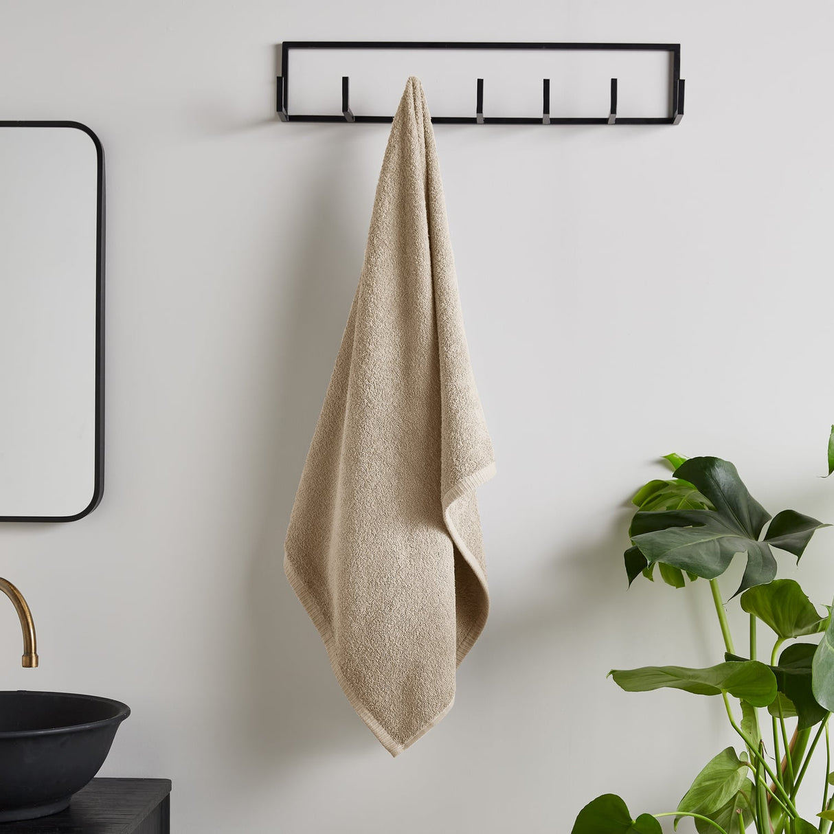 Catherine Lansfield Quick Dry 400gsm 2 Piece Bath Sheet Towel Bale - Natural - Quick Dry Towel Natural