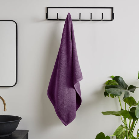 Catherine Lansfield Quick Dry 400gsm Cotton Towel - Plum - Quick Dry Towel Plum