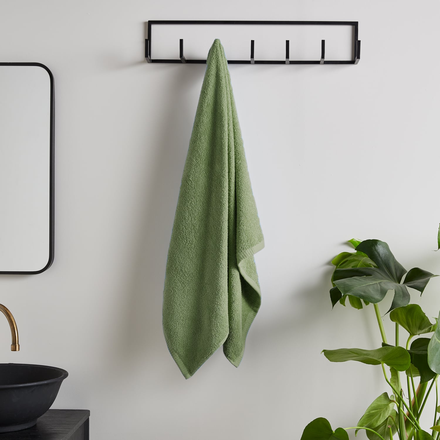 Catherine Lansfield Quick Dry Cotton 8 Piece Towel Bale - Sage Green - Quick Dry Towel Sage Green