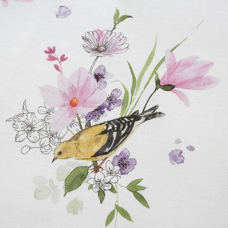 Catherine Lansfield Songbird Duvet Cover Set - Song Bird Pink White Duvet Set
