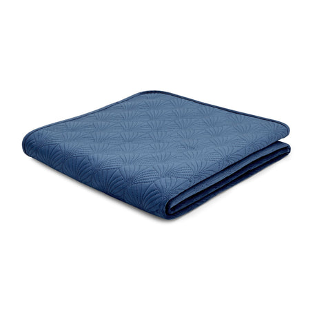Catherine Lansfield Art Deco Pearl Bedspread - Art Deco Pearl Navy Bedspread