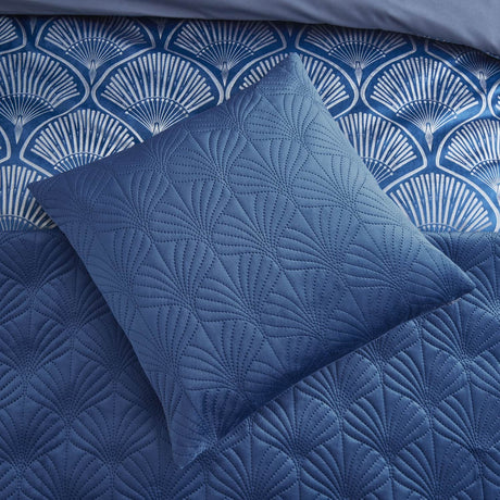 Aloria Botanical Tassel Fringe Navy Filled Cushion