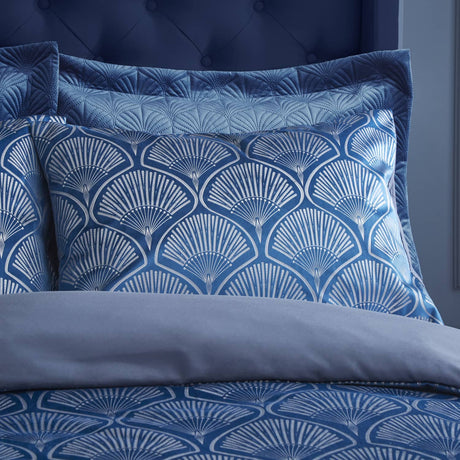 Catherine Lansfield Art Deco Pearl Duvet Cover Set - Art Deco Pearl Navy Duvet Set
