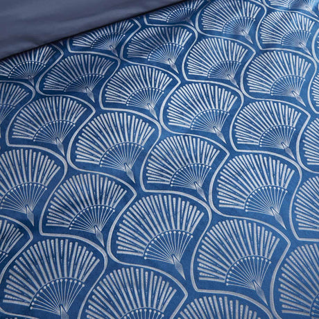 Catherine Lansfield Art Deco Pearl Duvet Cover Set - Art Deco Pearl Navy Duvet Set
