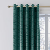 Catherine Lansfield Ombre Texture Teal Eyelet Curtains - Teal Thermal Polycotton
