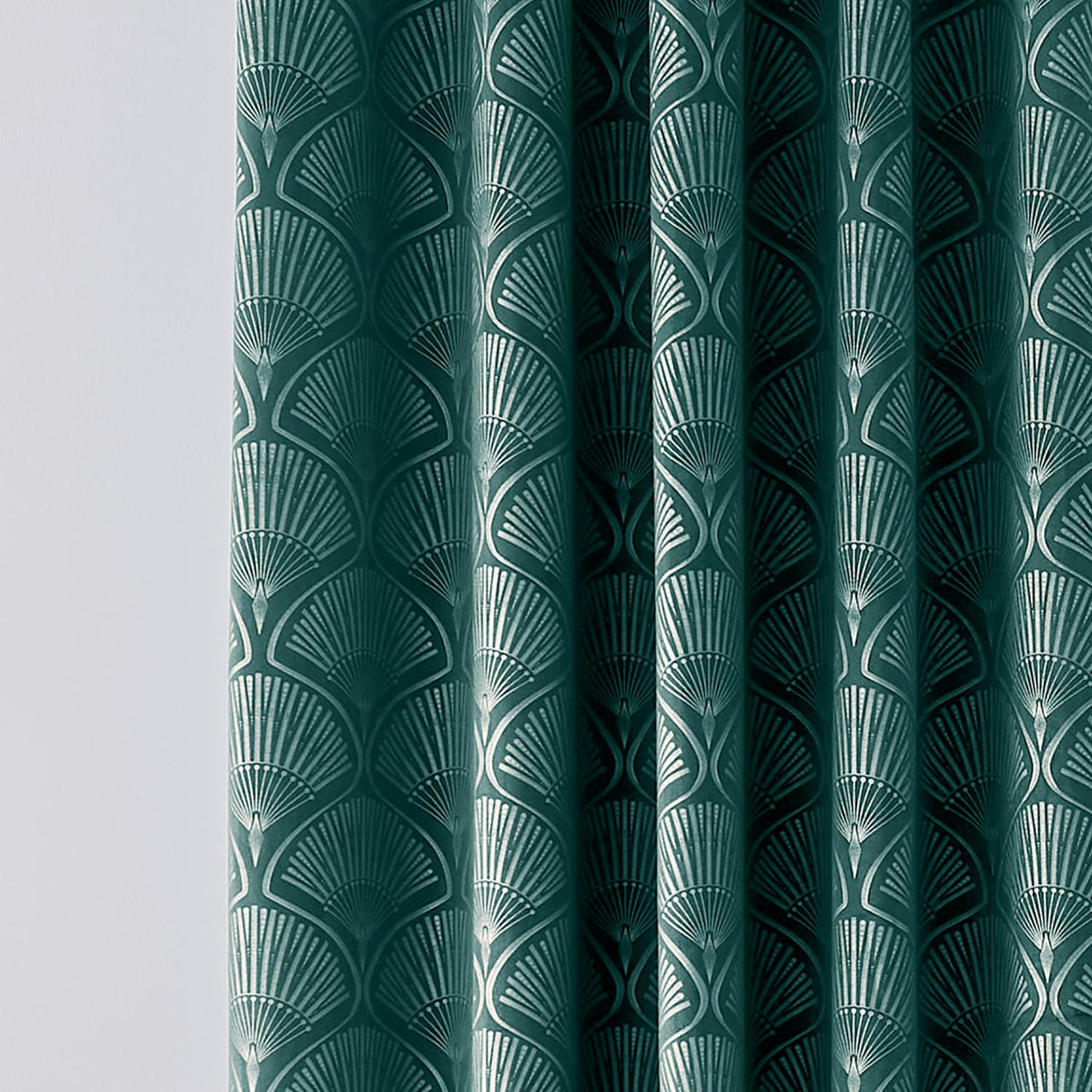 Catherine Lansfield Ombre Texture Teal Eyelet Curtains - Natural Thermal Polycotton - Art Deco Pearl Teal Curtains