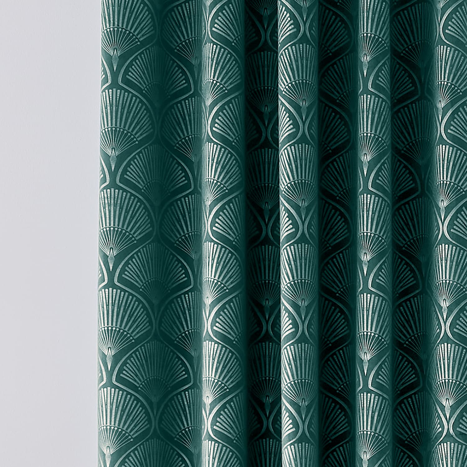 Catherine Lansfield Ombre Texture Teal Eyelet Curtains - Natural Thermal Polycotton - Art Deco Pearl Teal Curtains