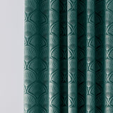 Catherine Lansfield Ombre Texture Teal Eyelet Curtains - Natural Thermal Polycotton - Art Deco Pearl Teal Curtains