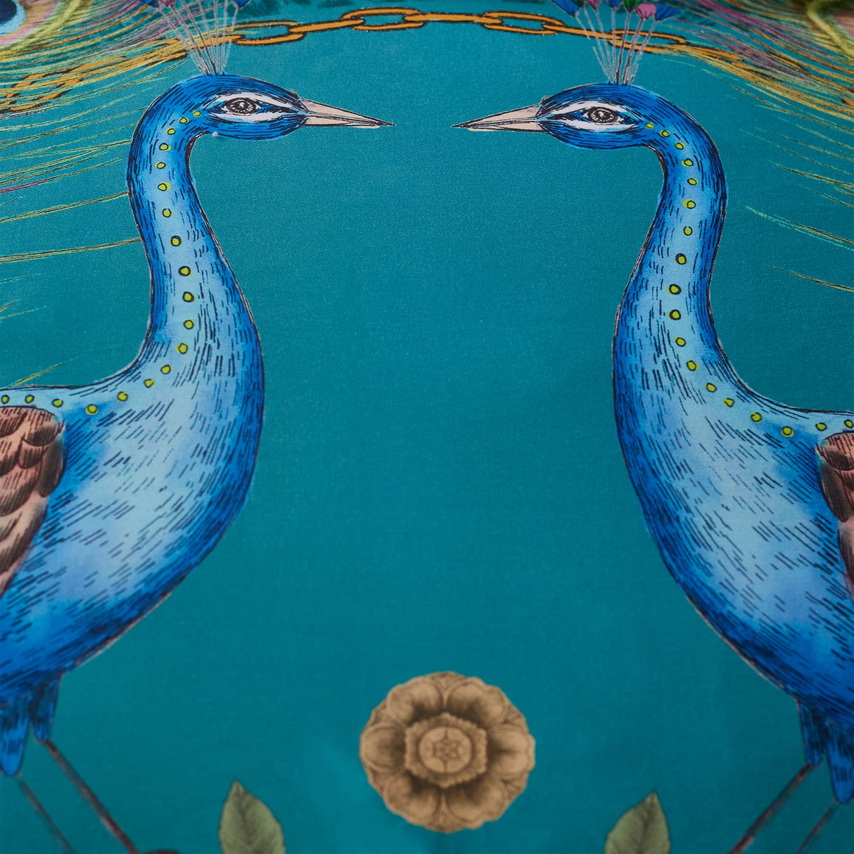 Matthew Williamson Xanadu Peacock 200 Thread Count Cotton Duvet Cover Set - Teal Green - Xanadu Peacock Teal Duvet Set