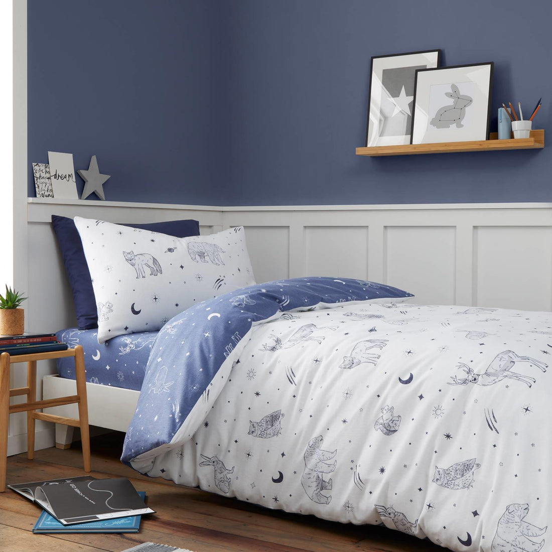 Bianca Starlight Animals Brushed Cotton Flannelette Duvet Cover Set