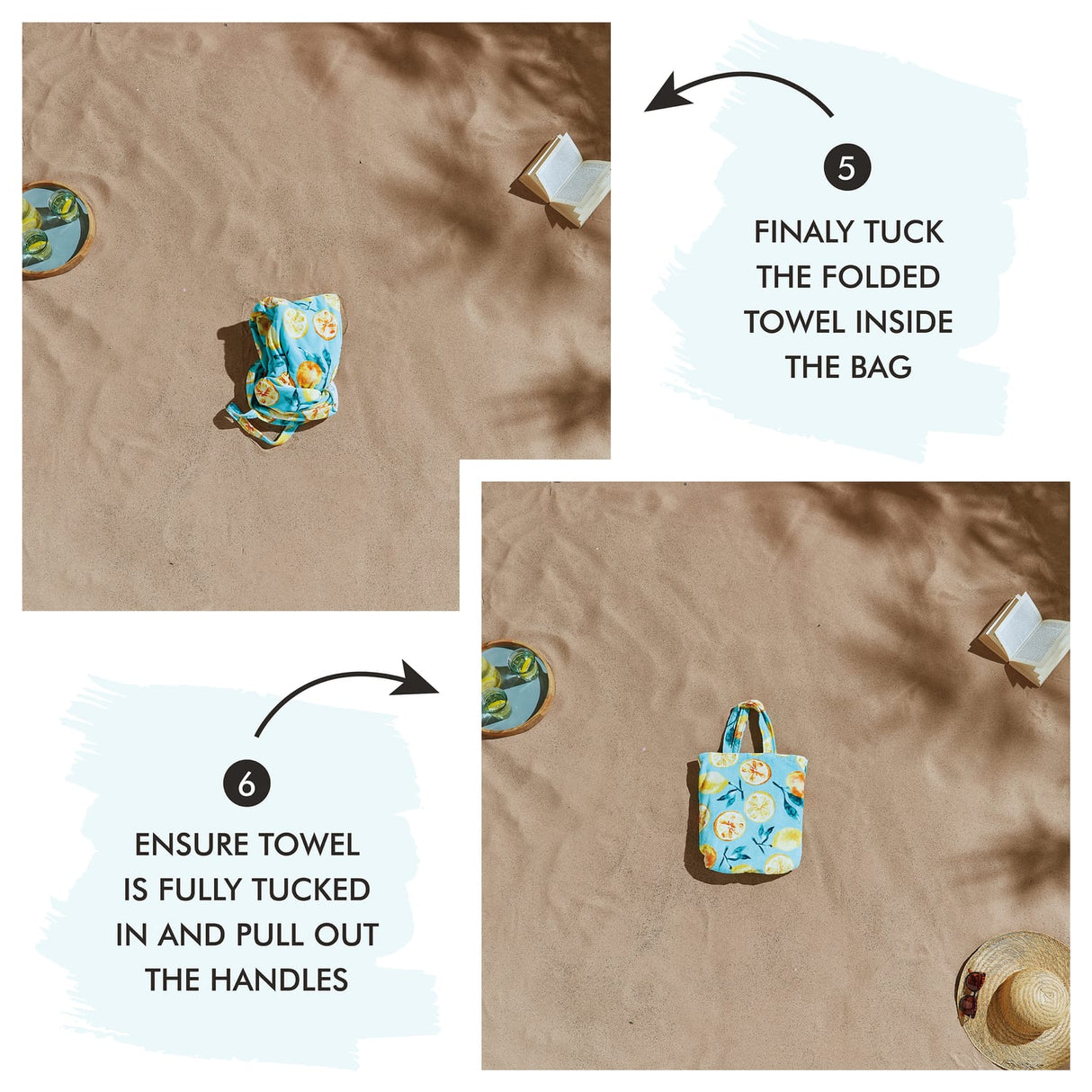 Catherine Lansfield Summer Fruits Beach Towel in a Bag - Summer Fruits Beach In A Bag