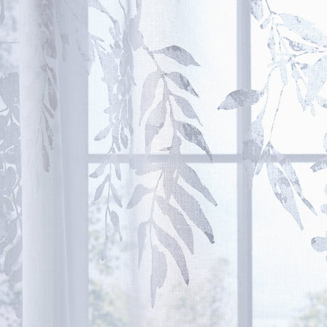 Catherine Lansfield Wisteria Floral Voile Curtain Panel - Wisteria Floral Voile