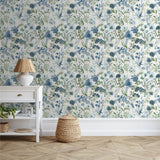 Catherine Lansfield Countryside Floral Blue Wallpaper