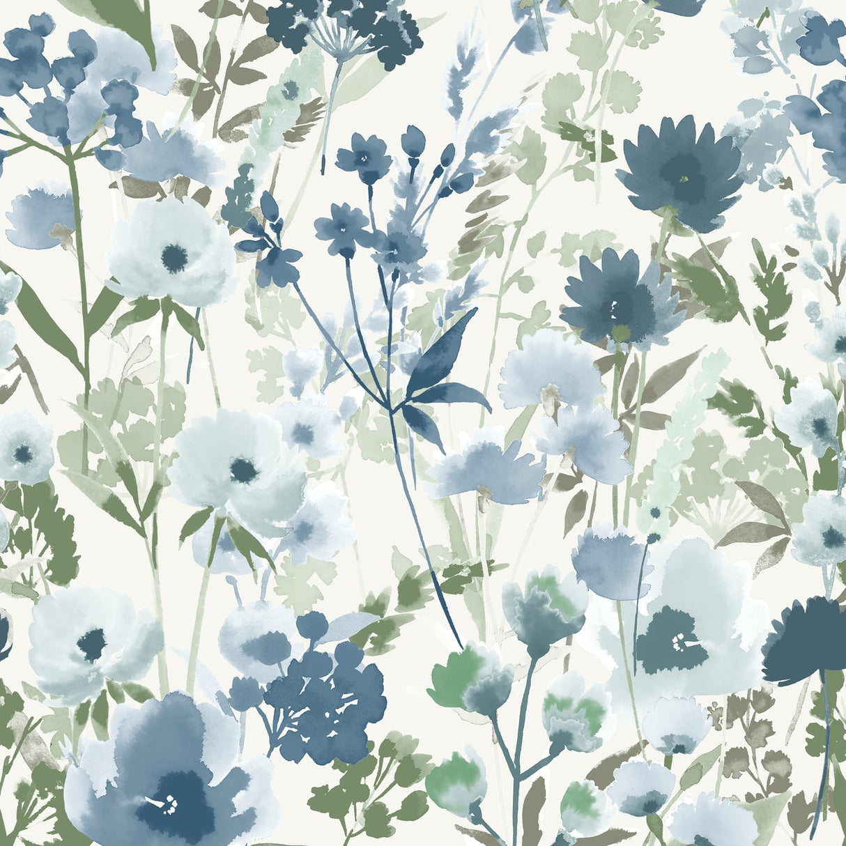 Catherine Lansfield Countryside Floral Blue Wallpaper - Countryside Floral Blue Wallpaper