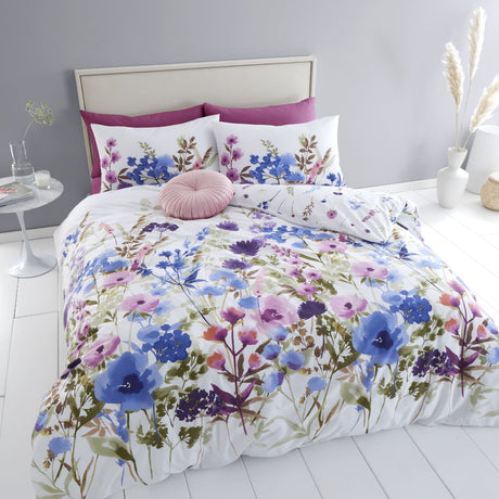 Catherine Lansfield Countryside Floral Blue Wallpaper - Countryside Floral (With Accessories)