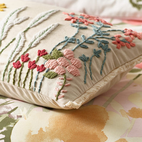 Catherine Lansfield Countryside Floral Filled Cushion - Countryside Floral Natural Cushion