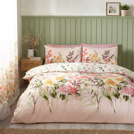 Catherine Lansfield Countryside Floral Shower Curtain - Pink - Countryside Floral Pink