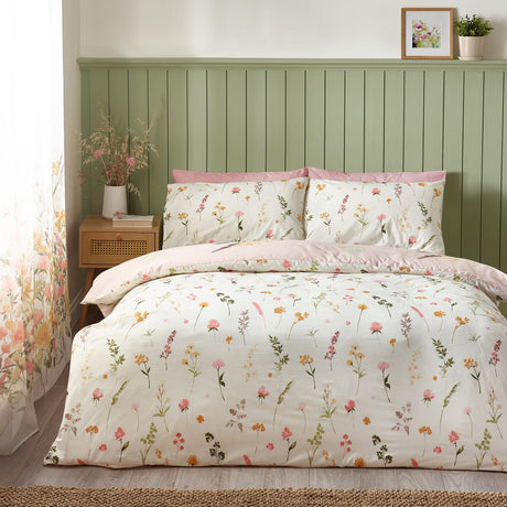 Catherine Lansfield Countryside Floral Shower Curtain - Pink - Countryside Floral Pink