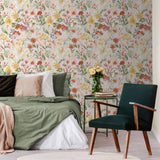 Catherine Lansfield Countryside Floral Blue Wallpaper - Countryside Floral Pink Wallpaper