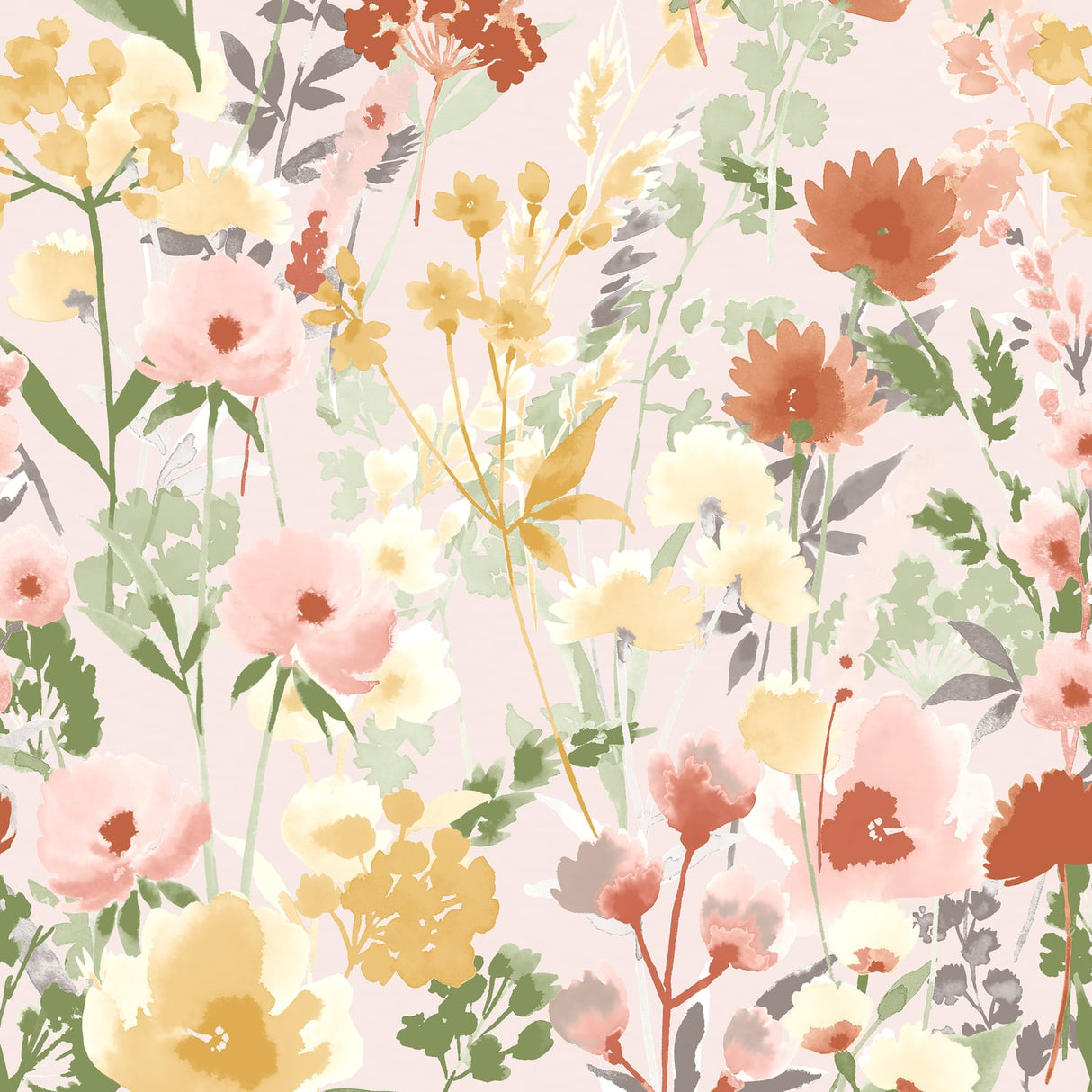 Catherine Lansfield Countryside Floral Blue Wallpaper - Countryside Floral Pink Wallpaper