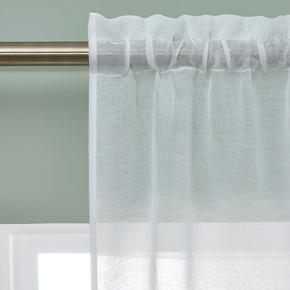 Catherine Lansfield Countryside Floral Slot Top Voile Curtain Panel - White - Countryside Floral Voile