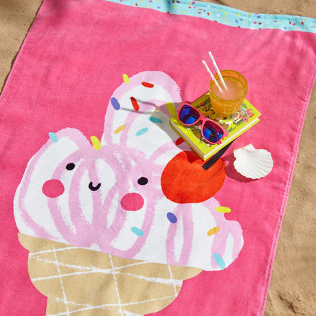 Catherine Lansfield Cotton Beach Towel 76cm x 160cm - I'M Melting Beach Towel