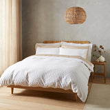 Bianca 180 Thread Count Waffle Cotton Circle Duvet Cover Set with Pillowcase