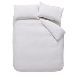Bianca Waffle Circle 180 Thread Count 100% Cotton Duvet Cover Set - White image 5