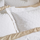 Bianca Waffle Circle 180 Thread Count 100% Cotton Duvet Cover Set - White image 7