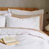 Bianca Fine Linens Waffle Cotton Circle Duvet Cover Set - Waffle Cotton Circle Duvet Set White