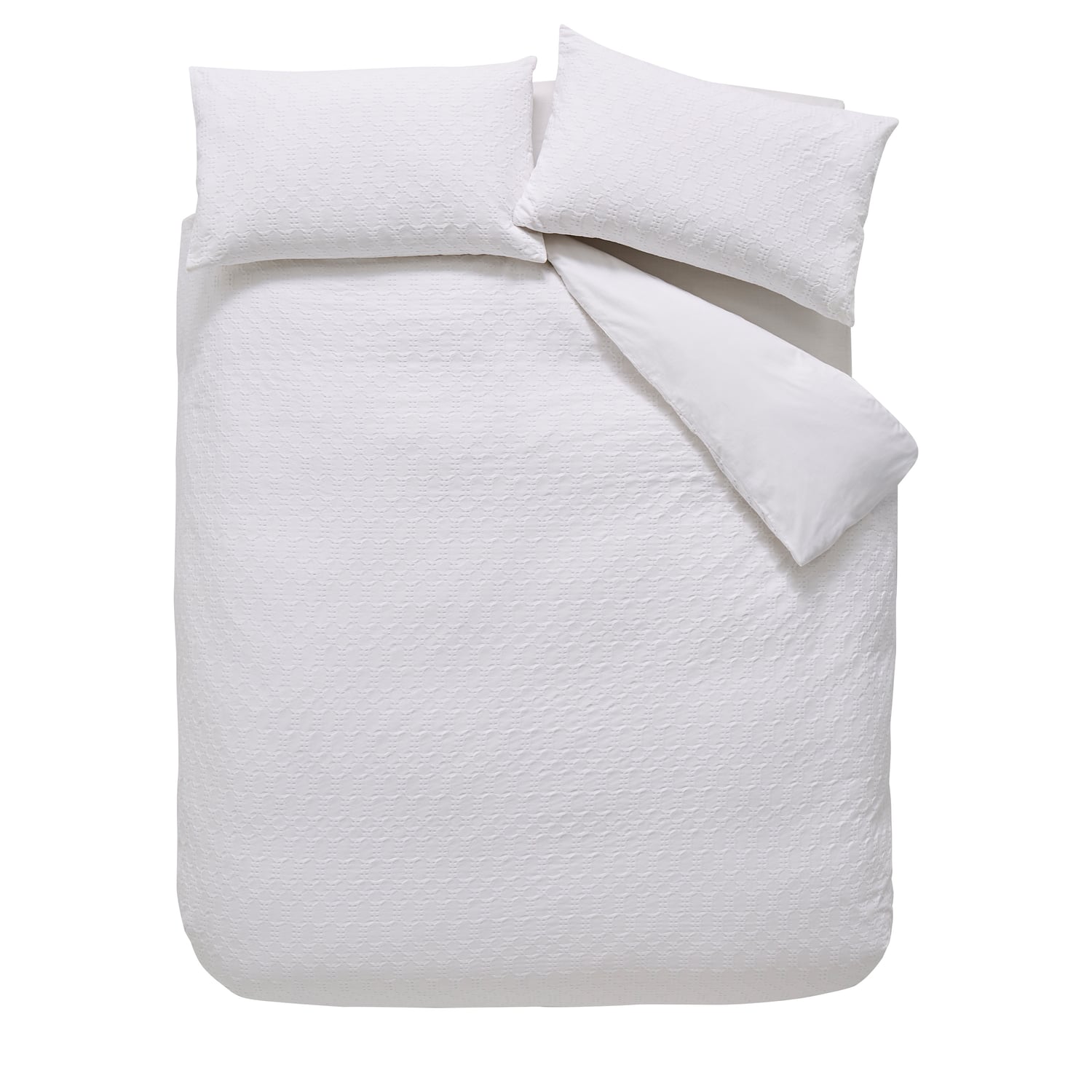 Bianca Fine Linens Waffle Cotton Circle Duvet Cover Set - Waffle Cotton Circle Duvet Set White