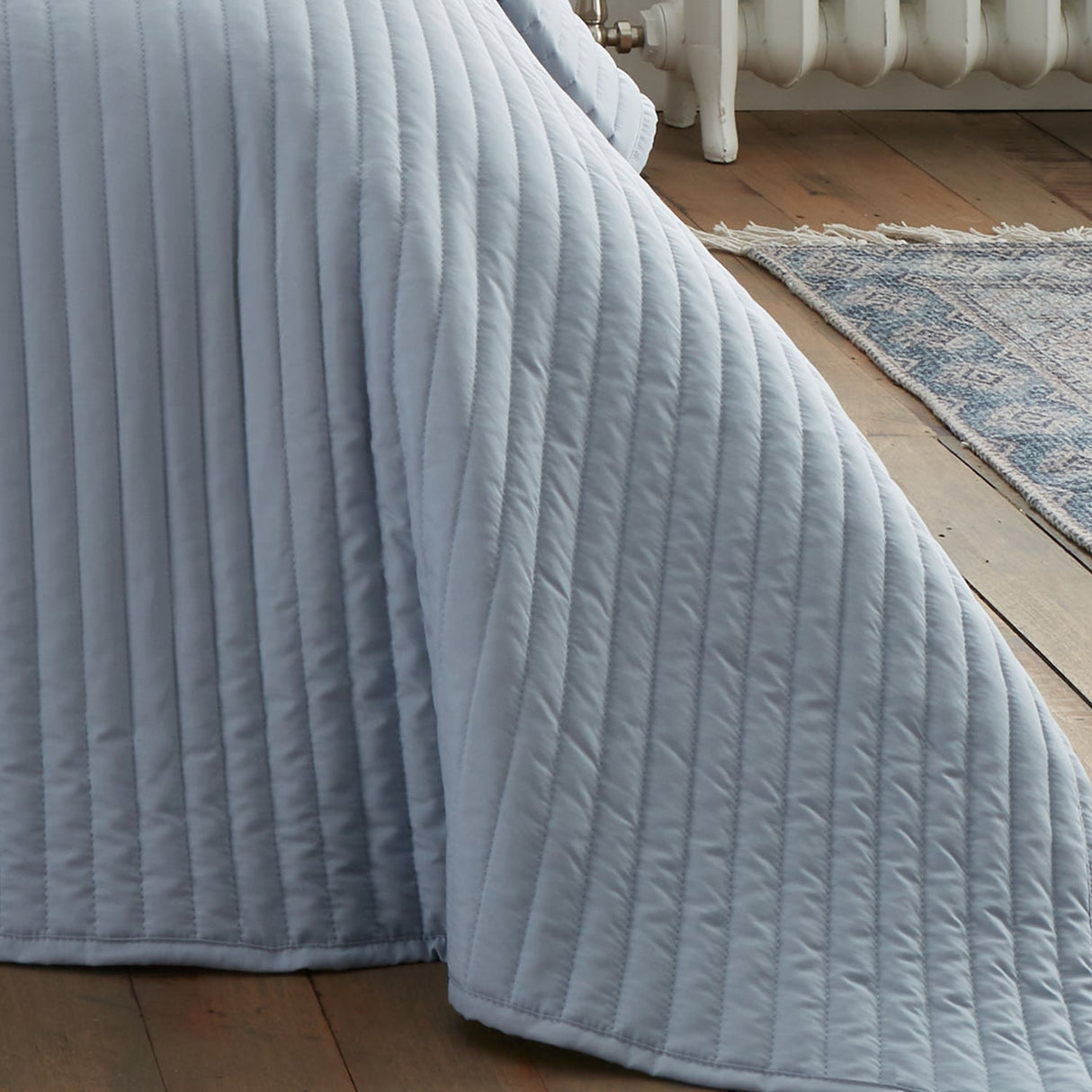 Bianca Fine Linens Quilted Lines Bedspread - Quilted Lines Bedspread Blue
