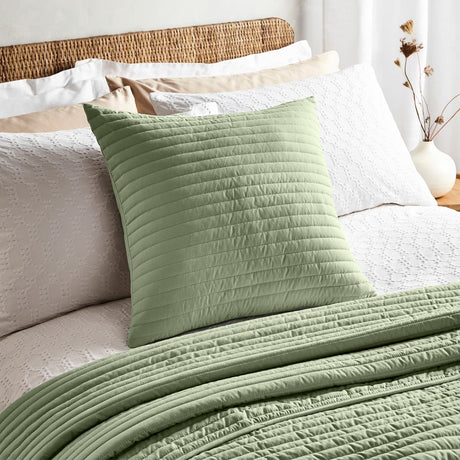 Bianca Quilted Lines Filled Cushion 55cm x 55cm - Quilted Lines Cushion