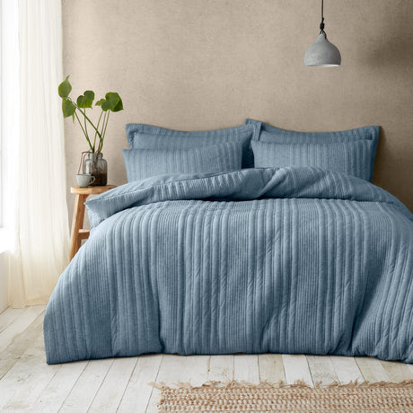 Pineapple Elephant Tamba Stripe Chambray Duvet Cover Bedding Set