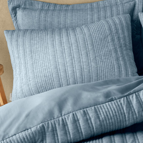 Pineapple Elephant Tamba Stripe Chambray Duvet Cover Bedding Set - Tamba Jersey Stripe Duvet Set Blue