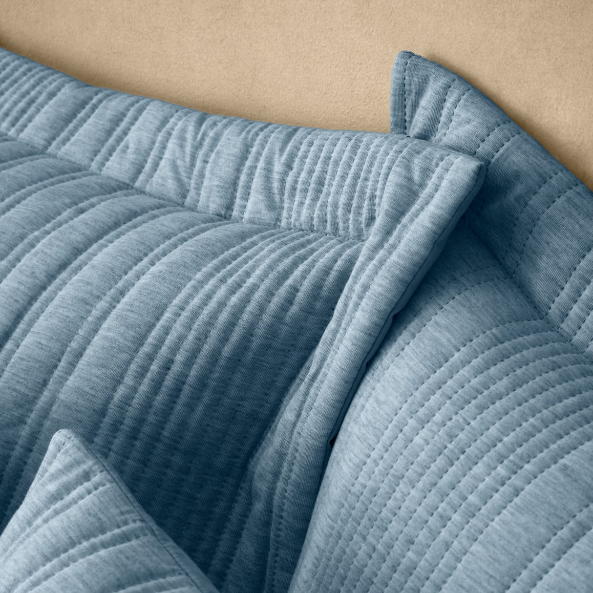 Pineapple Elephant Tamba Jersey Stripe Pillowcases - Tamba Jersey Stripe Oxf Pc Pair Blue
