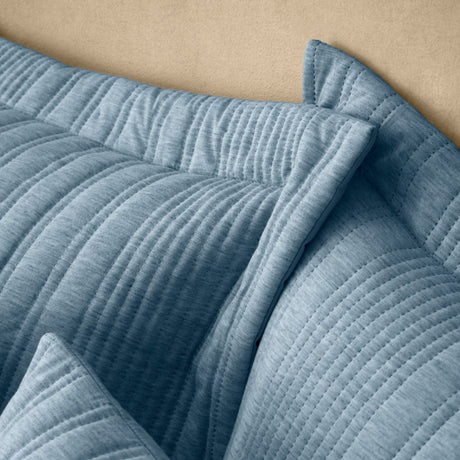 Pineapple Elephant Tamba Jersey Stripe Pillowcases - Tamba Jersey Stripe Oxf Pc Pair Blue