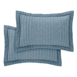 Pineapple Elephant Tamba Jersey Stripe Pillowcases - Tamba Jersey Stripe Oxf Pc Pair Blue
