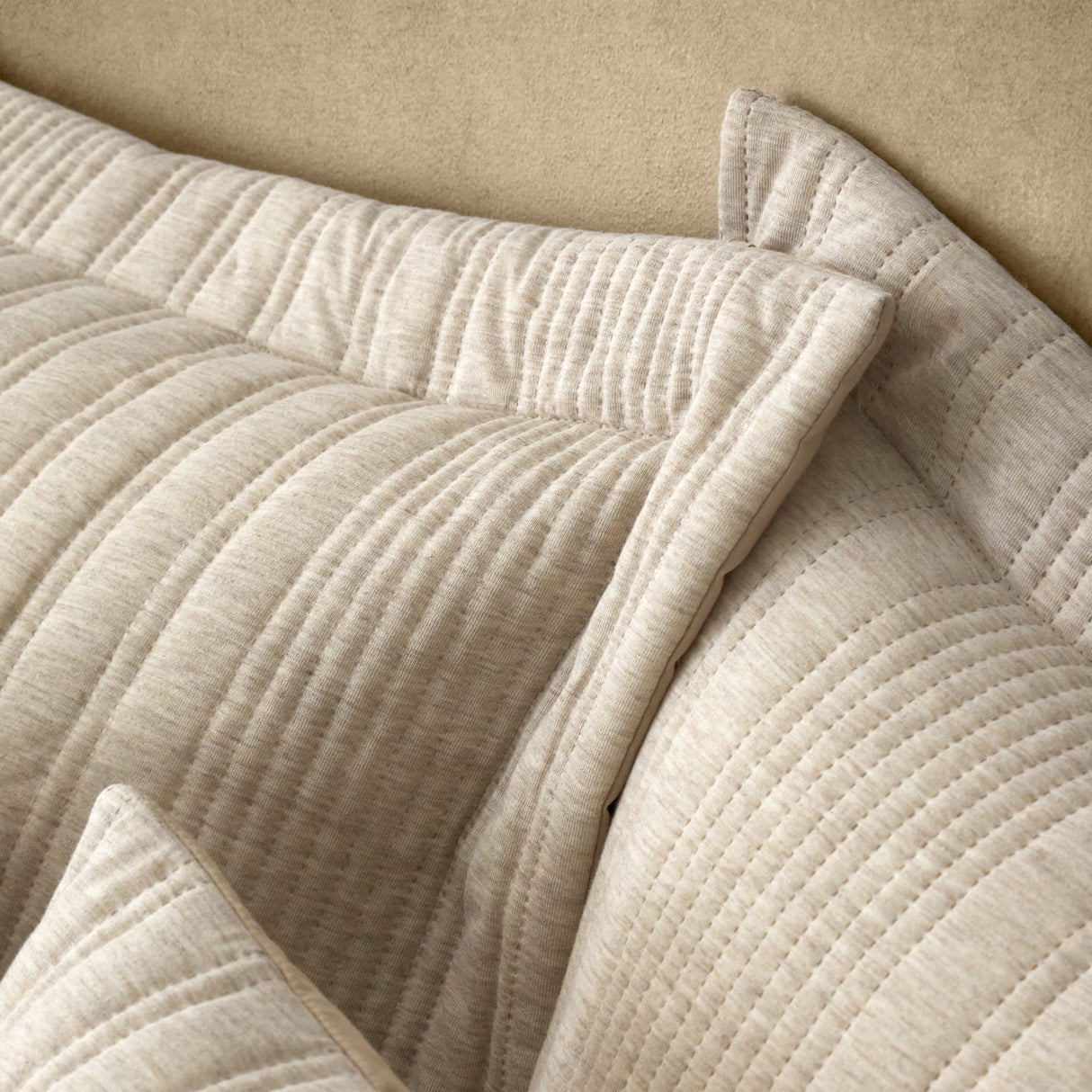 Pineapple Elephant Tamba Jersey Stripe Pillowcases - Tamba Jersey Stripe Oxf Pc Pair Natural