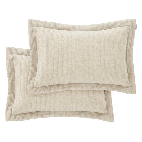 Pineapple Elephant Tamba Jersey Stripe Pillowcases - Tamba Jersey Stripe Oxf Pc Pair Natural