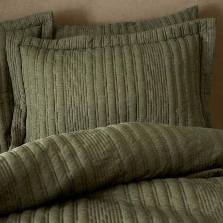 Pineapple Elephant Tamba Jersey Stripe Pillowcases - Tamba Jersey Stripe Oxf Pillowcase Pair Olive