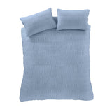 Catherine Lansfield Seersucker Duvet Cover Set - Lansfield Blue - Seersucker Duvet Set Blue