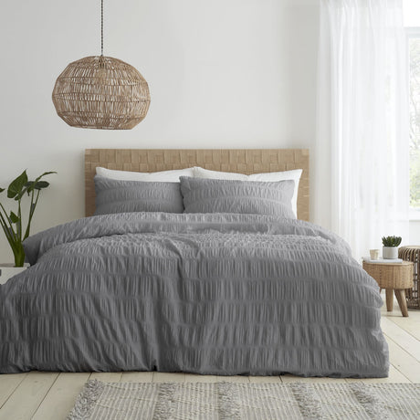 Catherine Lansfield Seersucker Duvet Cover Set