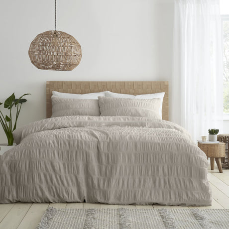 Catherine Lansfield Seersucker Duvet Cover Set