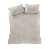 Bianca Fine Linens Seersucker Woven Stripe Natural 100% Cotton Duvet Cover Bedding Set