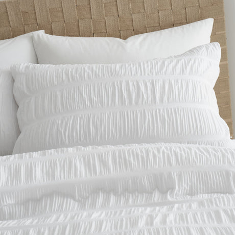 Catherine Lansfield Seersucker Duvet Cover Set - Seersucker Duvet Set White