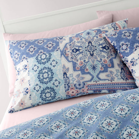 Catherine Lansfield Boho Patchwork Beige Duvet Cover Set - Boho Patchwork Duvet Set