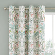 Catherine Lansfield Clarence Floral Natural Lined Eyelet Curtains 66 x 72 Inch Polycotton