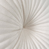 Catherine Lansfield Pleated Round Button Filled Cushion - Natural - Round Cushion Natural